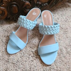 Bernando Light Blue Braided High Heels